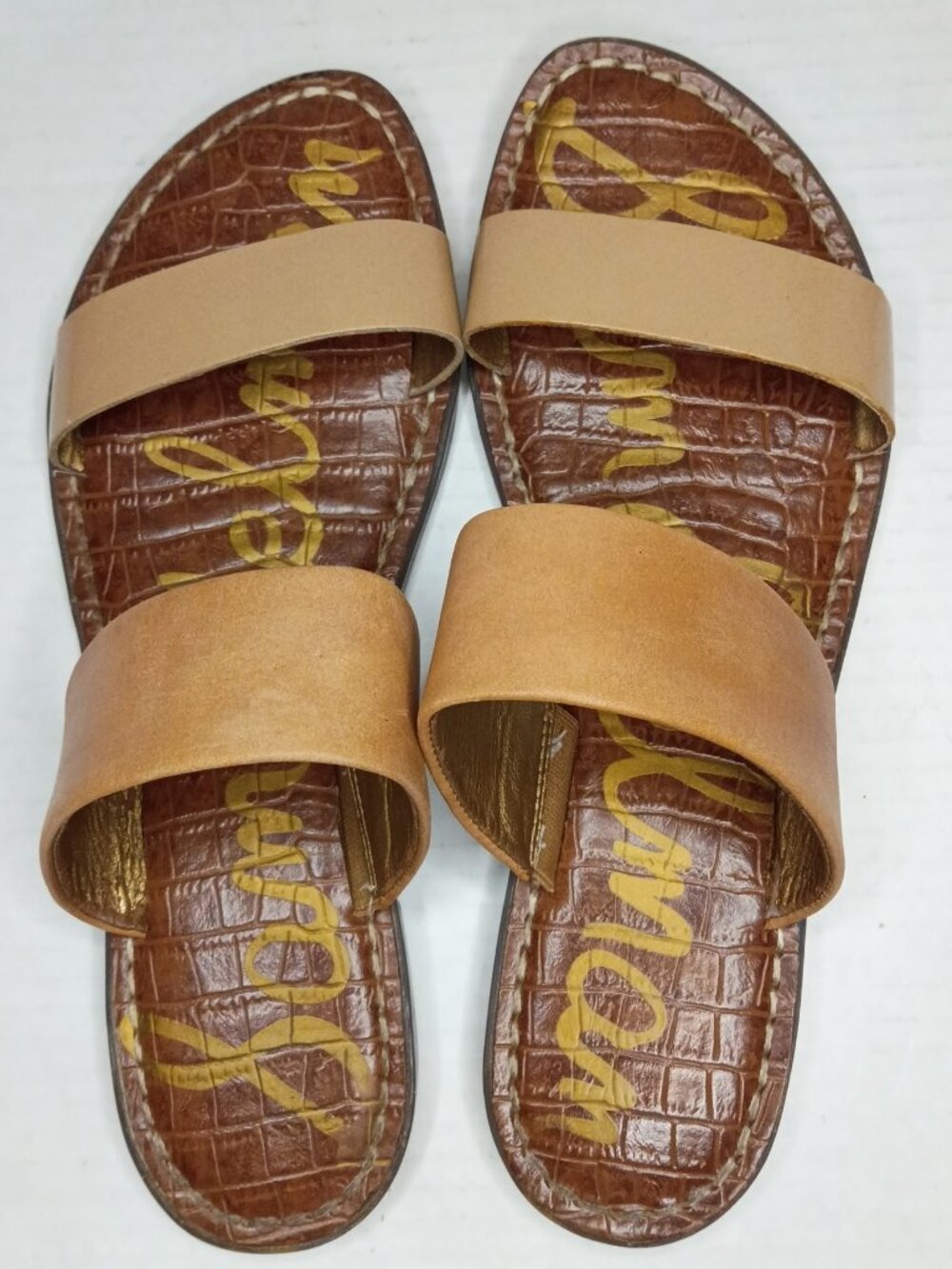 Sam Edelman Krista Tan Double Strap Slide Sandals Women’s Size 7.5M - Picture 5 of 11